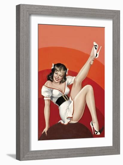 Mid-Century Pin-Ups - Titter Magazine - Winking Brunette-Peter Driben-Framed Art Print