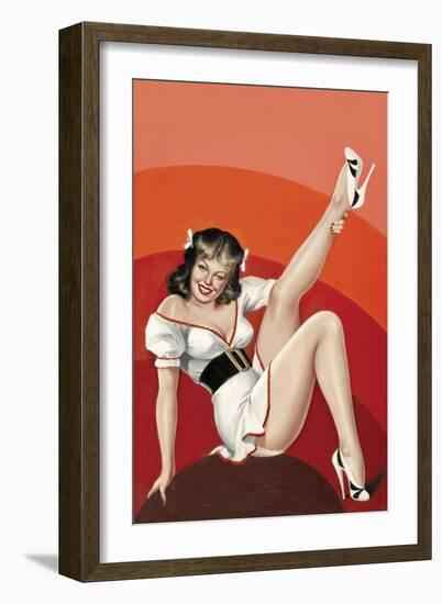 Mid-Century Pin-Ups - Titter Magazine - Winking Brunette-Peter Driben-Framed Art Print