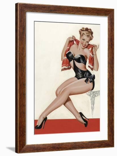 Mid-Century Pin-Ups - Wink Magazine - Silk Stockings & High Heels-Peter Driben-Framed Art Print