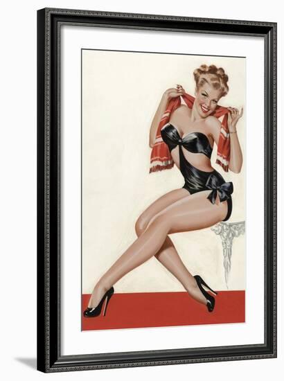 Mid-Century Pin-Ups - Wink Magazine - Silk Stockings & High Heels-Peter Driben-Framed Art Print