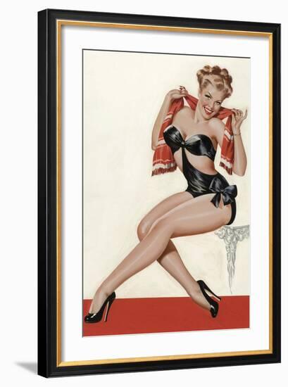 Mid-Century Pin-Ups - Wink Magazine - Silk Stockings & High Heels-Peter Driben-Framed Art Print