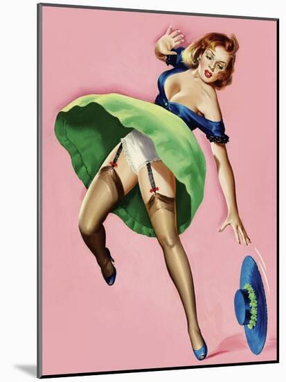 Mid-Century Pin-Ups - Wink Magazine - Strong Wind-Peter Driben-Mounted Art Print