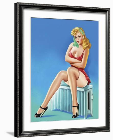 Mid-Century Pin-Ups - Wink Magazine - Warm Thoughts-Peter Driben-Framed Art Print