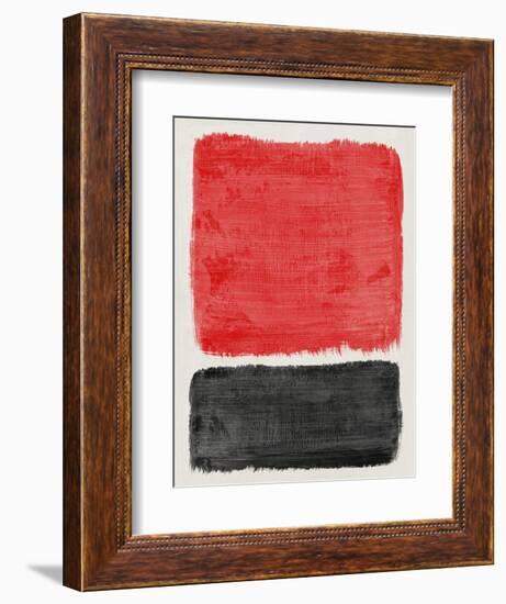 Mid Century Red and Black Study-Eline Isaksen-Framed Art Print