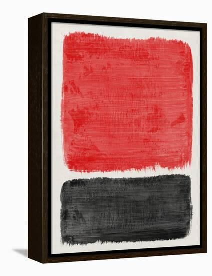 Mid Century Red and Black Study-Eline Isaksen-Framed Stretched Canvas