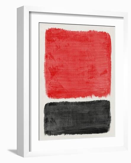 Mid Century Red and Black Study-Eline Isaksen-Framed Art Print