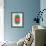 Mid Century Red Circle and Half Moons-Eline Isaksen-Framed Art Print displayed on a wall