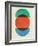 Mid Century Red Circle and Half Moons-Eline Isaksen-Framed Art Print