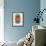 Mid Century Red Circle and Half Moons-Eline Isaksen-Framed Art Print displayed on a wall