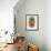 Mid Century Red Circle and Half Moons-Eline Isaksen-Framed Art Print displayed on a wall