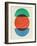 Mid Century Red Circle and Half Moons-Eline Isaksen-Framed Art Print