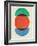 Mid Century Red Circle and Half Moons-Eline Isaksen-Framed Art Print