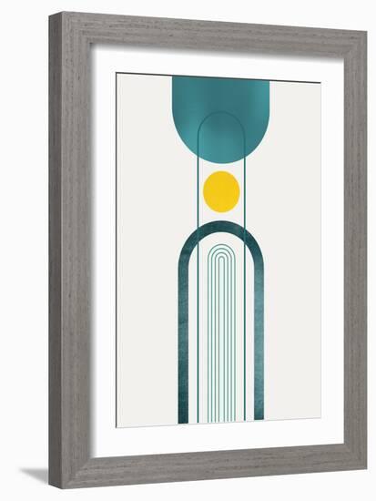 Mid Century Teal Yellow 2-Urban Epiphany-Framed Art Print