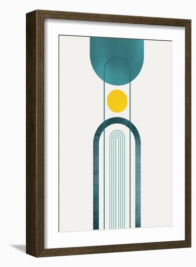 Mid Century Teal Yellow 2-Urban Epiphany-Framed Art Print