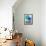 Mid Century Turquoise and Blue Study-Eline Isaksen-Framed Stretched Canvas displayed on a wall