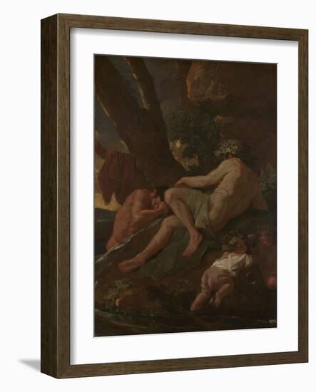 Midas Washing at the Source of the Pactolus, C.1627 (Oil on Canvas)-Nicolas Poussin-Framed Giclee Print