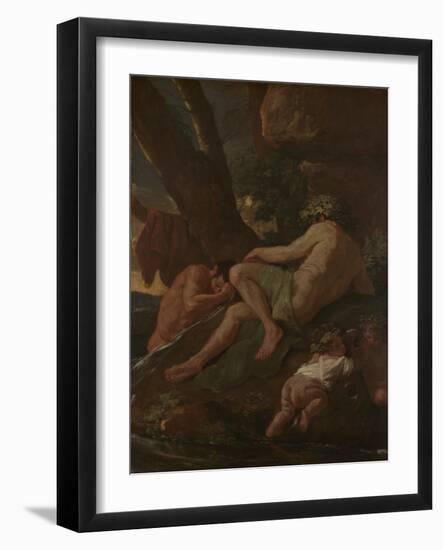 Midas Washing at the Source of the Pactolus, C.1627 (Oil on Canvas)-Nicolas Poussin-Framed Giclee Print