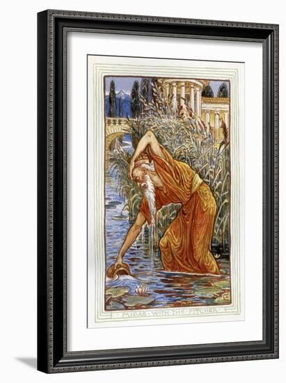 Midas with the pitcher-Walter Crane-Framed Giclee Print