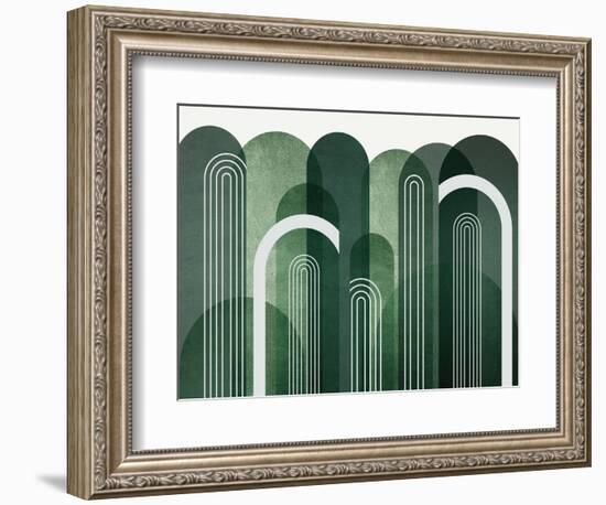 MidCentury Arches Emerald Green-Urban Epiphany-Framed Premium Giclee Print