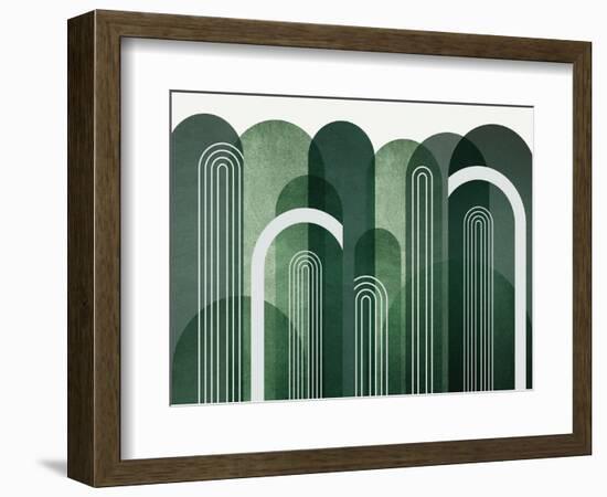 MidCentury Arches Emerald Green-Urban Epiphany-Framed Premium Giclee Print