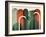 MidCentury Arches Orange Green-Urban Epiphany-Framed Art Print