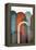 MidCentury Arches Teal Orange 1-Urban Epiphany-Framed Stretched Canvas