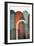 MidCentury Arches Teal Orange 1-Urban Epiphany-Framed Art Print