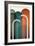 MidCentury Arches Teal Orange 2-Urban Epiphany-Framed Art Print