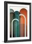 MidCentury Arches Teal Orange 2-Urban Epiphany-Framed Art Print