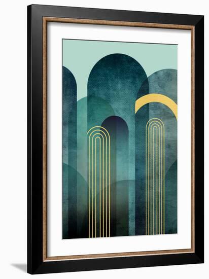 MidCentury Arches Teal-Urban Epiphany-Framed Art Print