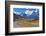 Midday Landscape in the National Park Torres Del Paine; Chile. the Gravel Road is Bent between Yell-kavram-Framed Photographic Print