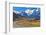 Midday Landscape in the National Park Torres Del Paine; Chile. the Gravel Road is Bent between Yell-kavram-Framed Photographic Print