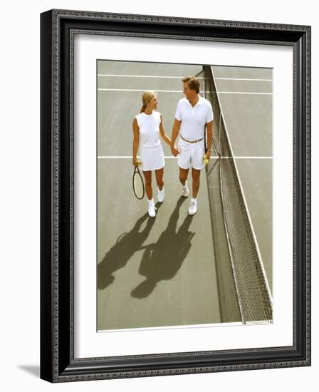 Middle-Aged Couple Relaxing after Tennis Match-Bill Bachmann-Framed Photographic Print