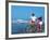 Middle-aged Couple Riding Bikes on the Beach-Bill Bachmann-Framed Photographic Print