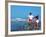 Middle-aged Couple Riding Bikes on the Beach-Bill Bachmann-Framed Photographic Print