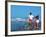 Middle-aged Couple Riding Bikes on the Beach-Bill Bachmann-Framed Photographic Print