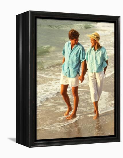 Middle-aged Couple Walking on the Beach-Bill Bachmann-Framed Premier Image Canvas