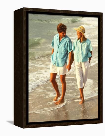 Middle-aged Couple Walking on the Beach-Bill Bachmann-Framed Premier Image Canvas