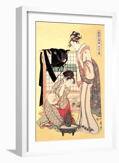 Middle Class Mother and Daughter-Kitagawa Utamaro-Framed Art Print