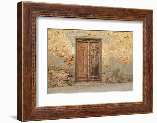 Middle East, Arabian Peninsula, Al Batinah South. Old wooden door on a building in Oman.-Emily Wilson-Framed Photographic Print