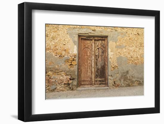 Middle East, Arabian Peninsula, Al Batinah South. Old wooden door on a building in Oman.-Emily Wilson-Framed Photographic Print