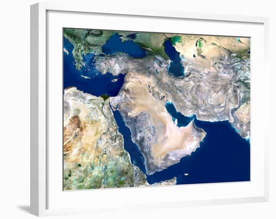 Middle East, Satellite Image-PLANETOBSERVER-Framed Photographic Print