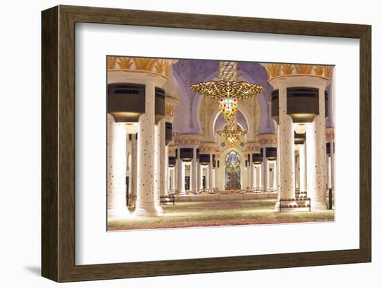 Middle East, United Arab Emirates, Abu Dhabi, Sheikh Zayed Grand Mosque-Christian Kober-Framed Photographic Print