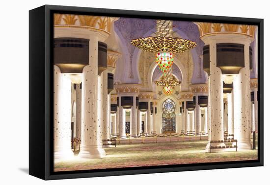 Middle East, United Arab Emirates, Abu Dhabi, Sheikh Zayed Grand Mosque-Christian Kober-Framed Premier Image Canvas