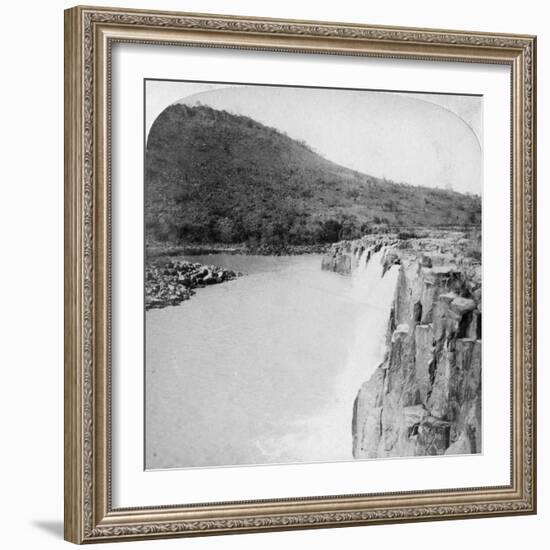 Middle Falls of the Tugela River from a Boer Laager, Near Colenso, South Africa, 2nd Boer War, 1901-Underwood & Underwood-Framed Giclee Print