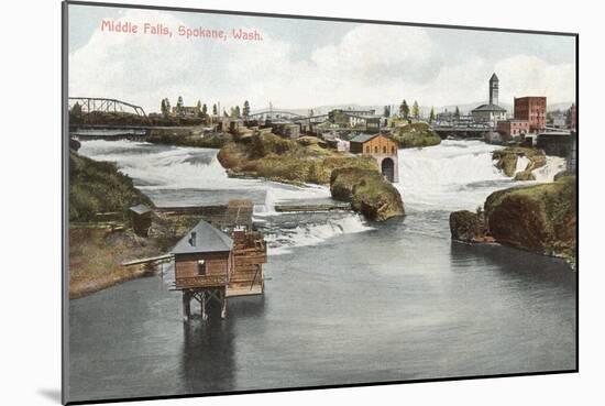 Middle Falls, Spokane-null-Mounted Art Print