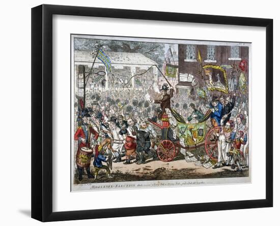 Middlesex-Election, 1804. a Long Pull, a Strong Pull and a Pull All Together, 1804-James Gillray-Framed Giclee Print