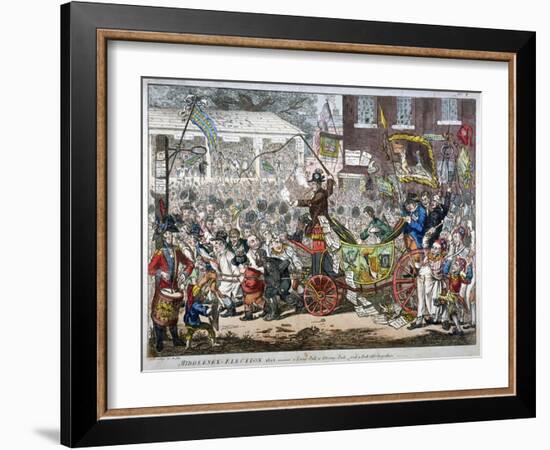 Middlesex-Election, 1804. a Long Pull, a Strong Pull and a Pull All Together, 1804-James Gillray-Framed Giclee Print