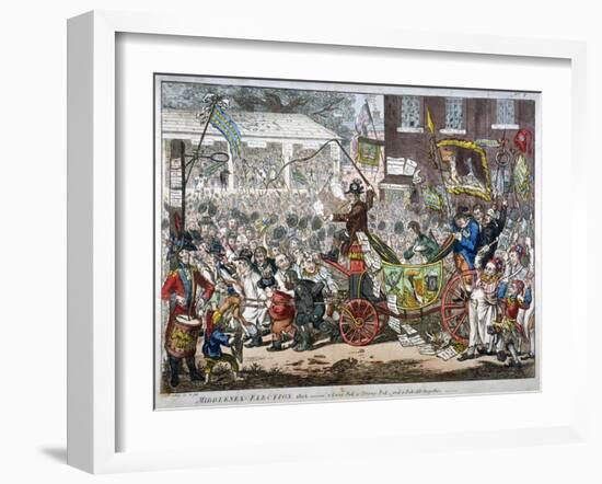 Middlesex-Election, 1804. a Long Pull, a Strong Pull and a Pull All Together, 1804-James Gillray-Framed Giclee Print