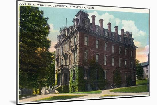 Middletown, Connecticut - Exterior View of Judd Hall, Wesleyan University-Lantern Press-Mounted Art Print